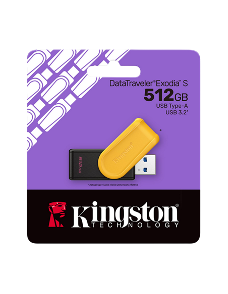 Memorie USB Kingston DataTraveler Exodia S, 512GB, Negru | Galben