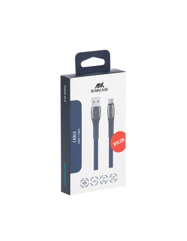 Cablu încărcare și sincronizare Rivacase PS6102 BL12, USB Type-A/USB Type-C, 1,2m, Albastru