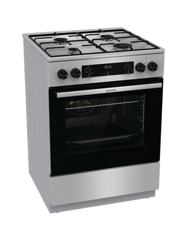 Комбинированная плита Gorenje GKS6C70XJ, Нержавеющая сталь