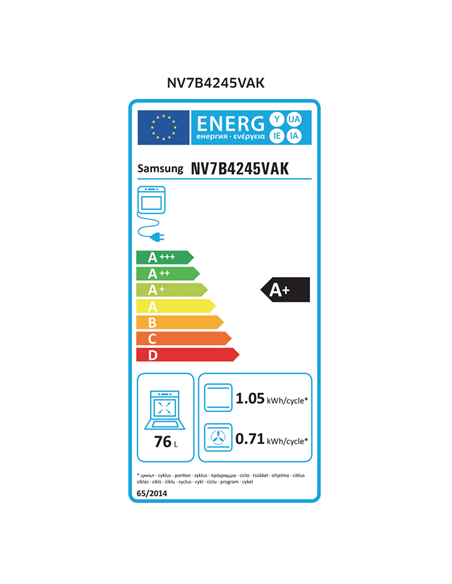 Электрический духовой шкаф Samsung NV7B4245VAK/WT, Чёрный