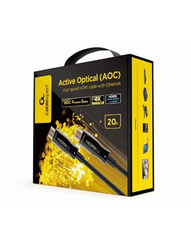 Cablu Video Cablexpert CCBP-HDMI-AOC-20M-02, HDMI (M) - HDMI (M), 20 m, Negru
