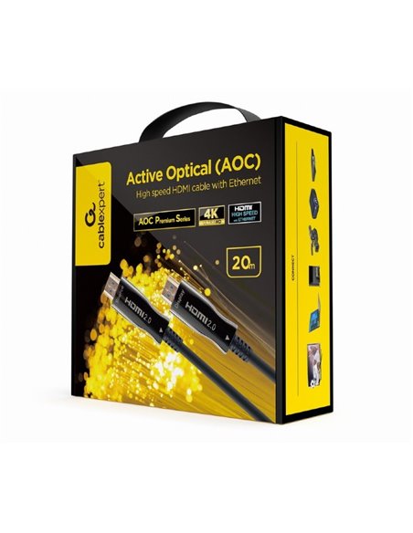 Видеокабель Cablexpert CCBP-HDMI-AOC-20M-02, HDMI (M) - HDMI (M), 20 м, Чёрный