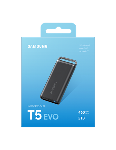 SSD portabil extern Samsung T5 EVO, 2 TB, Negru (MU-PH2T0S/EU)