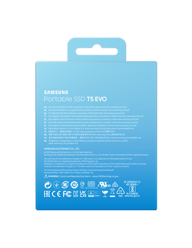 SSD portabil extern Samsung T5 EVO, 2 TB, Negru (MU-PH2T0S/EU)