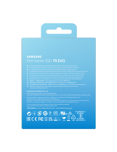 SSD portabil extern Samsung T5 EVO, 2 TB, Negru (MU-PH2T0S/EU)