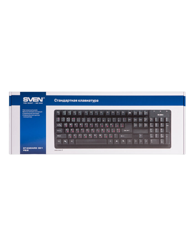 Tastatură SVEN Standard 301, Cu fir, Negru
