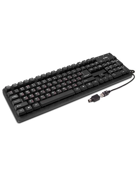 Tastatură SVEN Standard 301, Cu fir, Negru