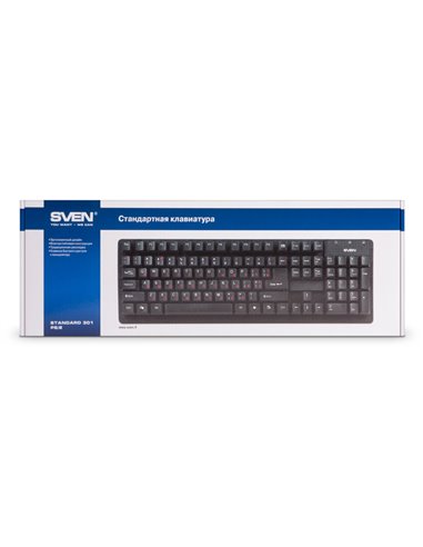 Tastatură SVEN Standard 301, Cu fir, Negru