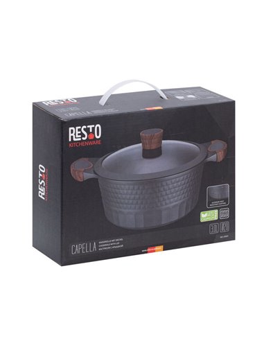 Кастрюля RESTO 93501, 2.6л, 20см, Чёрный