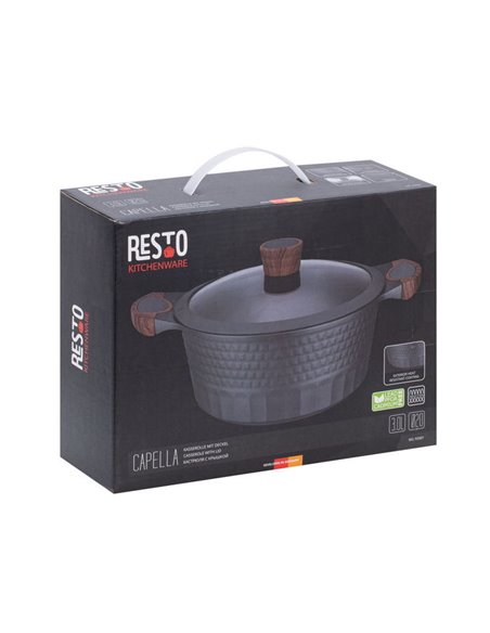 Кастрюля RESTO 93501, 2.6л, 20см, Чёрный