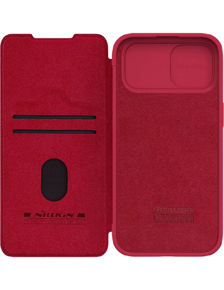 Чехол книжка Nillkin iPhone 15 - Qin Pro, Красный