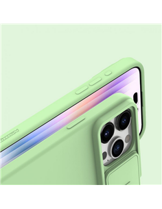 Husă Nillkin iPhone 15 Pro Max, CamShield Silky Silicone, Mint Green 2