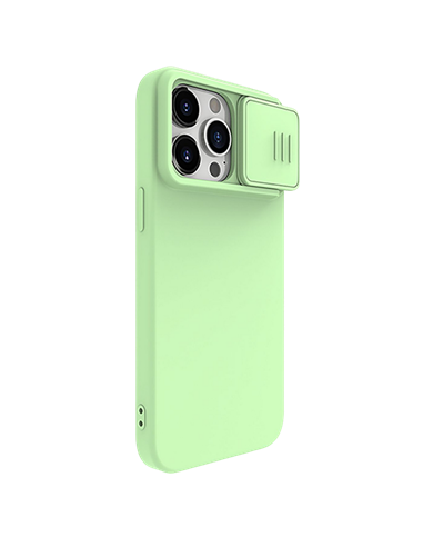 Чехол Nillkin iPhone 15 Pro Max, CamShield Silky Silicone, Mint Green