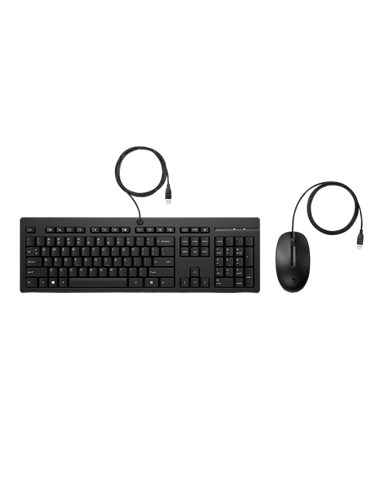 Клавиатура и мышь HP 225, Проводное, Чёрный