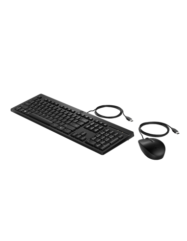Клавиатура и мышь HP 225, Проводное, Чёрный