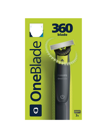 Trimmer pentru bărbați Philips OneBlade QP2724/23, Negru | Verde