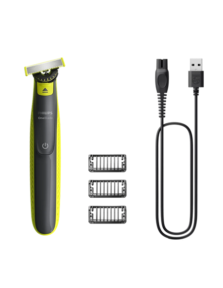 Мужской Триммер Philips OneBlade QP2724/23, Черный | Зелёный