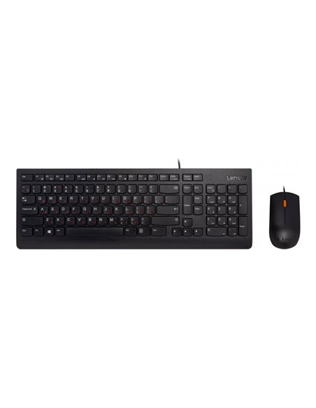 Set Tastatură + Mouse Lenovo 300 USB Combo, Cu fir, Negru