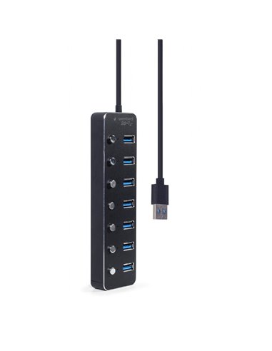 USB-концентратор Gembird UHB-U3P7P-01, Чёрный