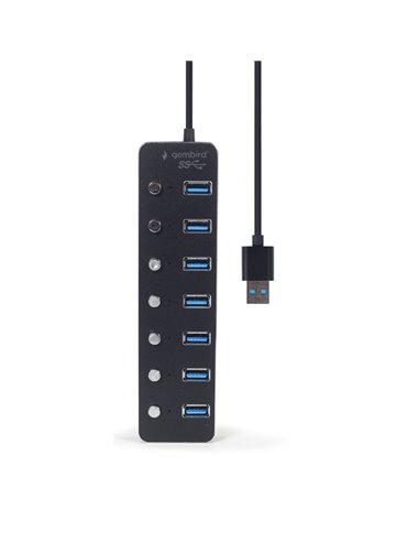USB-концентратор Gembird UHB-U3P7P-01, Чёрный