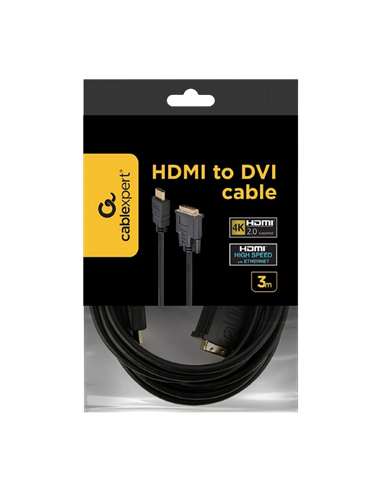 Видео кабель Cablexpert CC-HDMI-DVI-10, HDMI (M) - DVI-I (M), 3м, Чёрный