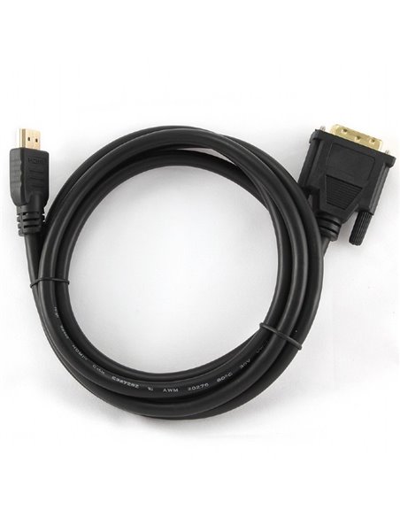 Видеокабель Cablexpert CC-HDMI-DVI-6, HDMI (M) - DVI-D (M), 1,8м, Чёрный