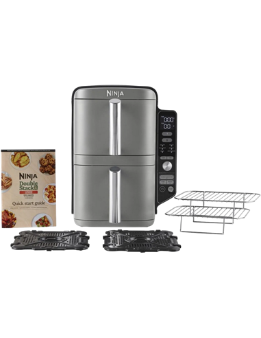 Friteuză cu aer cald Ninja Double Stack XL SL400EUWH, Alb