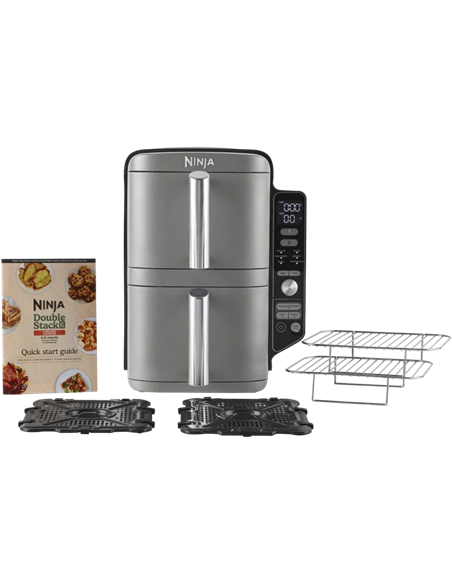 Friteuză cu aer cald Ninja Double Stack XL SL400EUWH, Alb