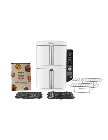 Friteuză cu aer cald Ninja Double Stack XL SL400EUWH, Alb