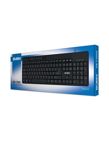 Tastatură SVEN KB-C3060, Cu fir, Negru