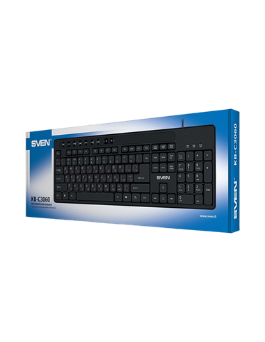 Tastatură SVEN KB-C3060, Cu fir, Negru