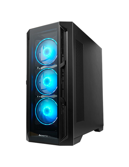Компьютерный корпус Chieftec GA-01B-TG-OP, Midi-Tower, Без блока питания, Чёрный