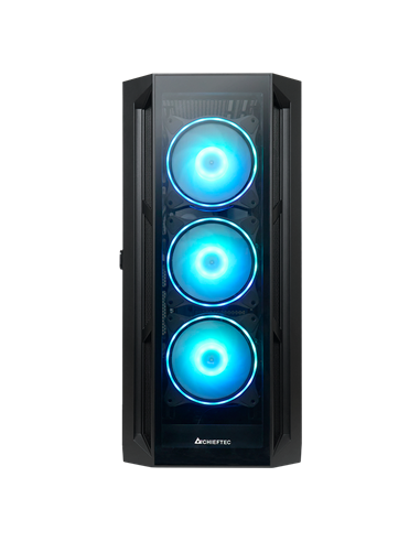 Компьютерный корпус Chieftec GA-01B-TG-OP, Midi-Tower, Без блока питания, Чёрный
