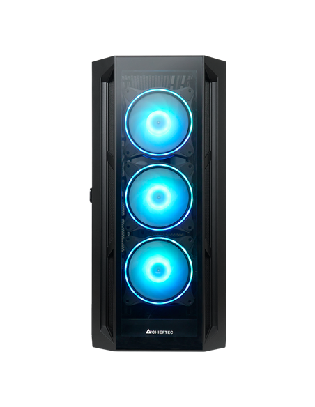 Компьютерный корпус Chieftec GA-01B-TG-OP, Midi-Tower, Без блока питания, Чёрный