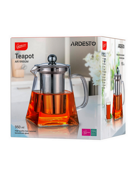 Ceainic cu infuzor Ardesto AR1995GM, 0.95L, Transparent