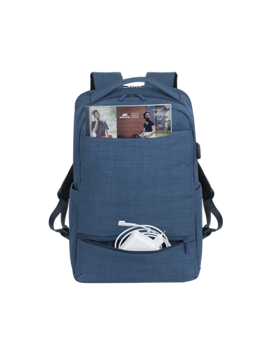 Rucsac pentru Laptop RivaCase Biscayne, 17.3", Poliester, Albastru