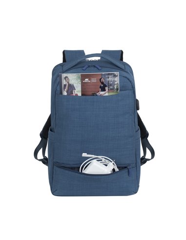 Rucsac pentru Laptop RivaCase Biscayne, 17.3", Poliester, Albastru
