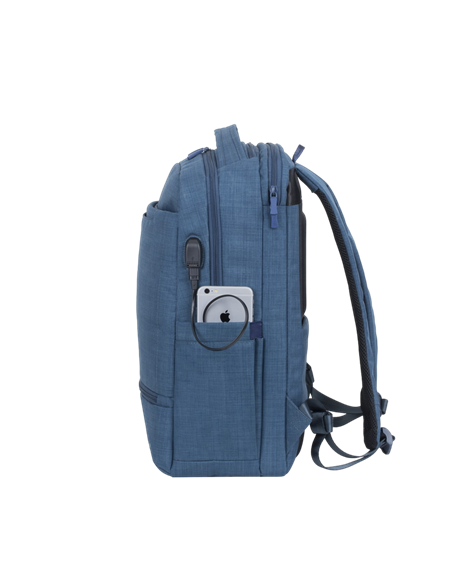 Rucsac pentru Laptop RivaCase Biscayne, 17.3", Poliester, Albastru