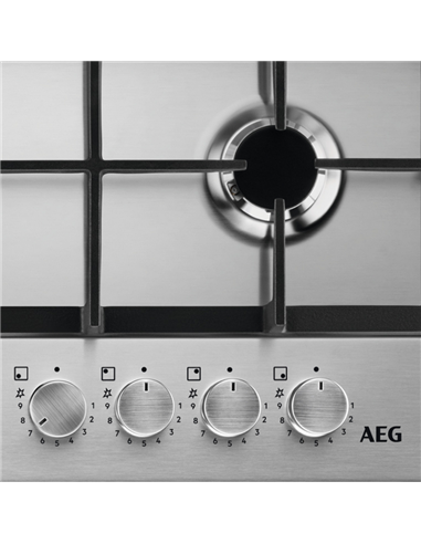 Газовая варочная панель AEG HGB64420SM, Нержавеющая сталь
