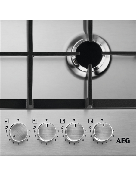 Газовая варочная панель AEG HGB64420SM, Нержавеющая сталь