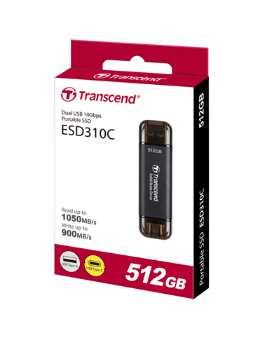 SSD portabil extern Transcend ESD310C, 512 GB, Negru (TS512GESD310C)