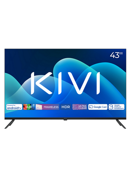 43" QLED SMART TV KIVI 43U770QB, 3840x2160 4K UHD, Android TV, Negru