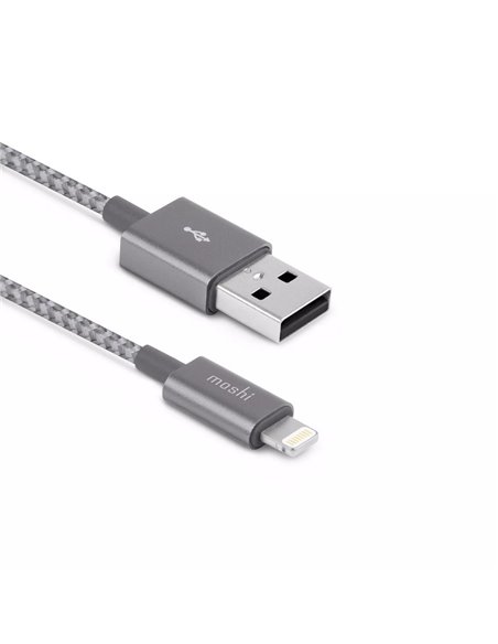Cablu încărcare și sincronizare Moshi iPhone Lighting USB Cable, USB Type-A/Lightning, 1,2m, Gri