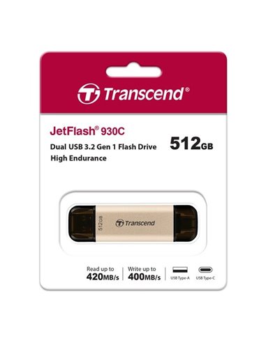 Memorie USB Transcend JetFlash 930C, 512GB, Auriu