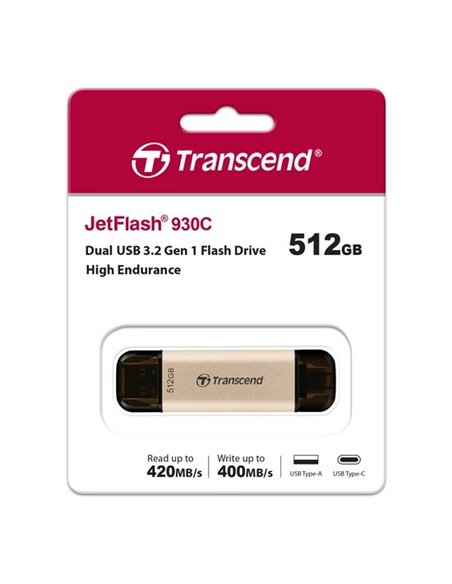 Memorie USB Transcend JetFlash 930C, 512GB, Auriu
