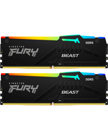 Memorie RAM Kingston FURY Beast RGB, DDR5 SDRAM, 5600 MHz, 64GB, KF556C36BBEAK2-64