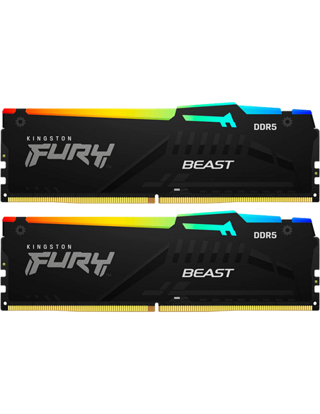 Оперативная память Kingston FURY Beast RGB, DDR5 SDRAM, 5600 МГц, 64Гб, KF556C36BBEAK2-64
