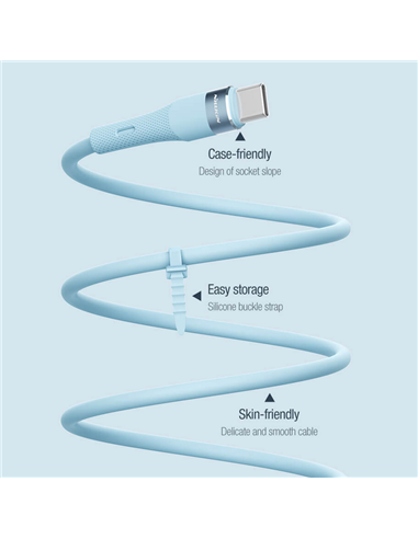 Cablu de încărcare Nillkin Type-C to Type-C Cable, Flowspeed, USB Type-C/USB Type-C, 1,2m, Albastru