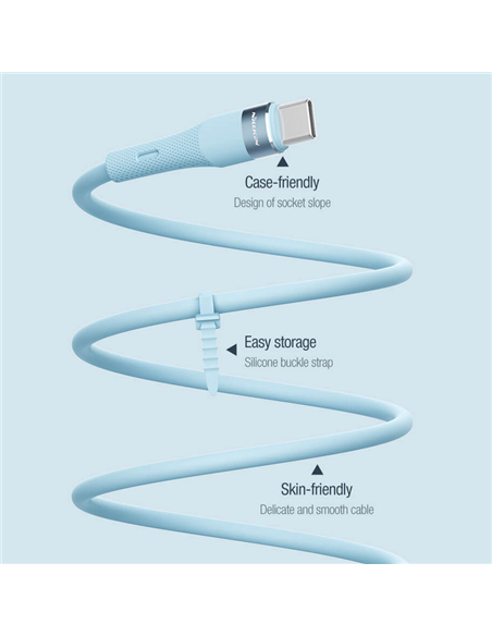 Зарядный кабель Nillkin Type-C to Type-C Cable, Flowspeed, USB Type-C/USB Type-C, 1,2м, Синий
