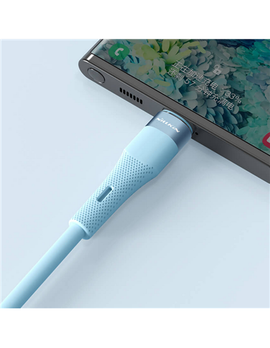 Cablu de încărcare Nillkin Type-C to Type-C Cable, Flowspeed, USB Type-C/USB Type-C, 1,2m, Albastru